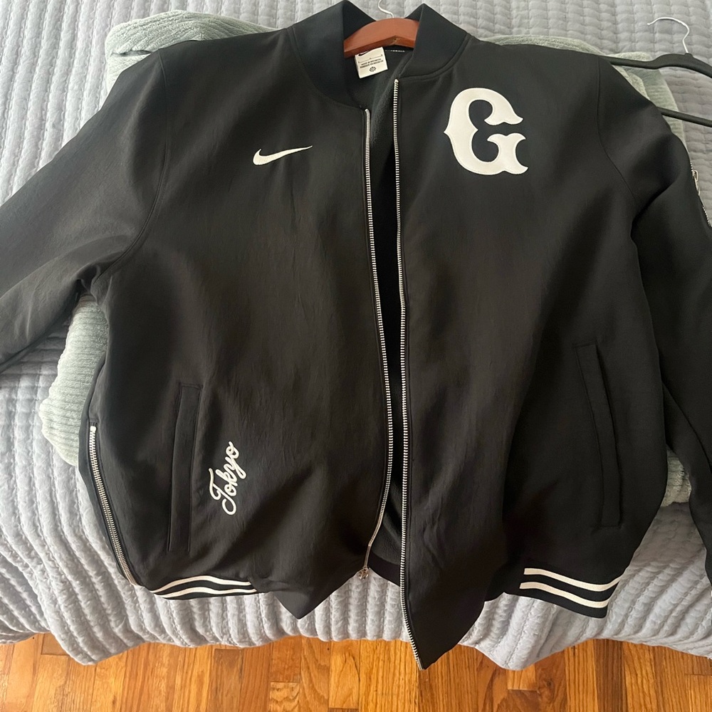 Nike Tokyo Giants Black Bomber Jacket with White Accents